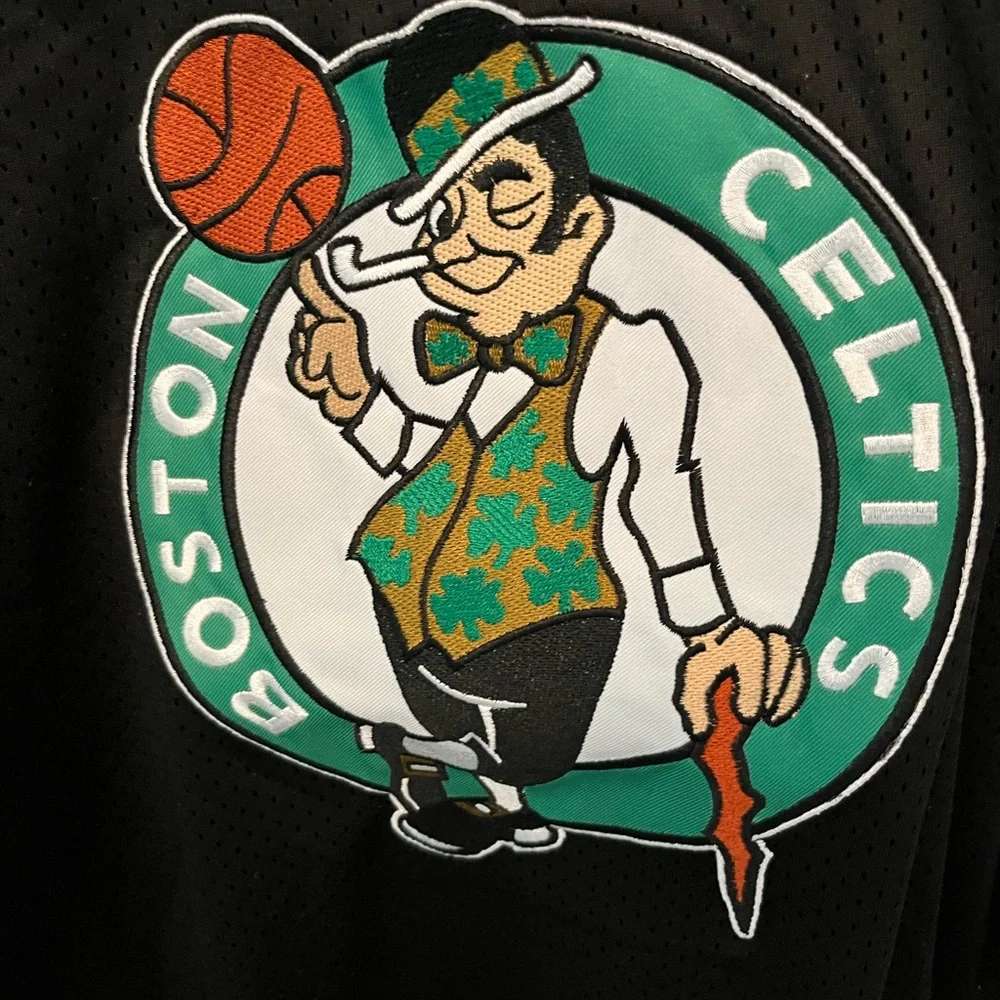 NBA SZ Large Boston Celtics Black Green White Mesh Jersey Short Sleeve NWT - Picture 9 of 14